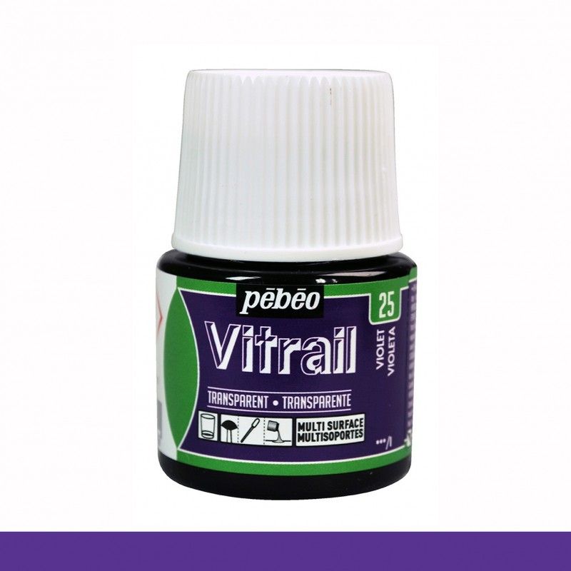 PINTURA CRISTAL VITRAIL VIOLETA PEBEO 45 ML