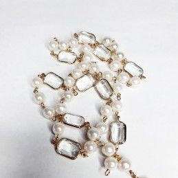 COLLAR CRISTAL Y PERLAS POR METROS