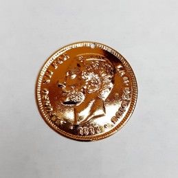 COLGANTE MONEDA DORADA GRANDE B (10 UNIDADES)