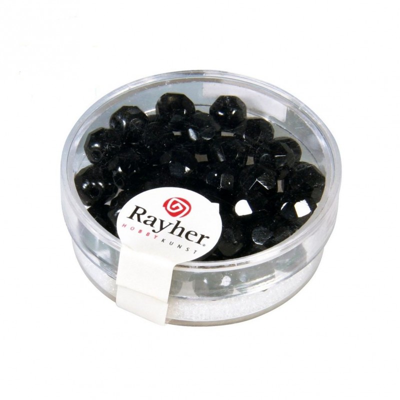 Cristal facetado 6 mm negro