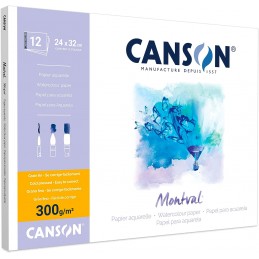 Papel acuarela Montval cuartilla en bloc encolado