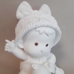 Figura infantil de escayola Niño detalle