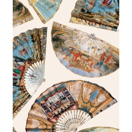 Papel decoupage con motivo de abanicos