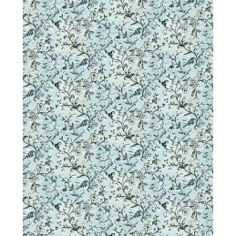 Papel decoupage con motivo florecillas fondo azul