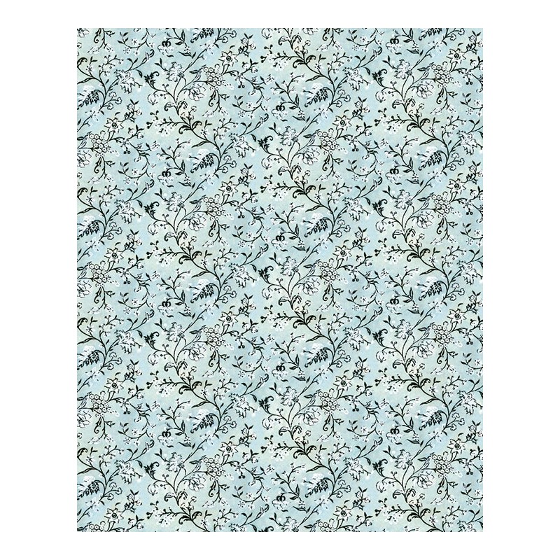 Papel decoupage con motivo florecillas fondo azul