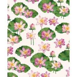 Papel decoupage con motivo de nenúfares