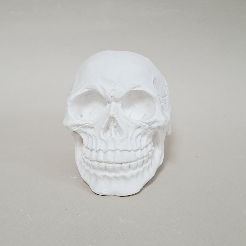 Figura de escayola calavera vista frente