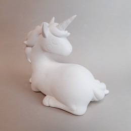 Figura infantil de escayola unicornio corazón