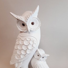 Detalle Buho con hijo tamaño 31 cm.