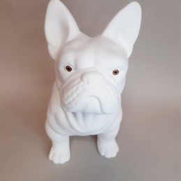 Figura de escayola perro buldog de frente