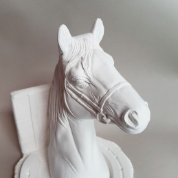 Figura de escayola sujetalibros caballo detalle cabeza