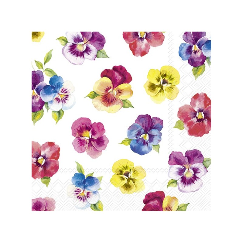 Servilletas con motivos de flores pensamientos