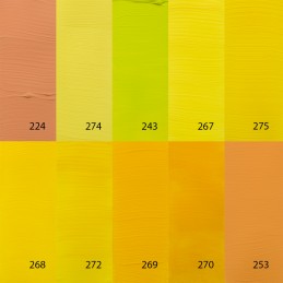 Paleta de la gama de amarillos de la Pintura acrílica Amsterdam