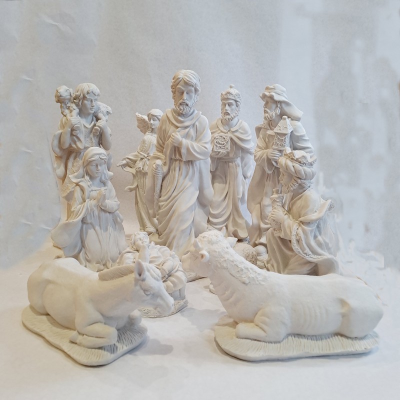 Nacimiento para pintar en poliresina - 11 figuras