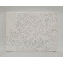 Pintar con números - Pájaros en rama - lienzo con recintos numerados