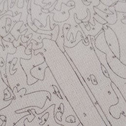 Colorear números - Gato de arte pop - detalle de lienzo