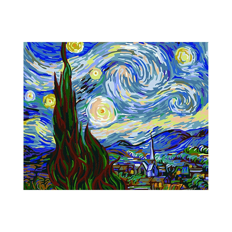 PINTAR POR NUMEROS -NOCHE ESTRELLADA