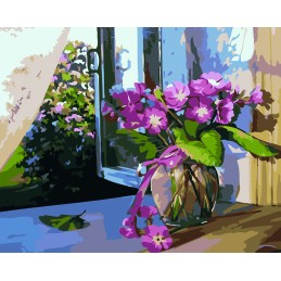 Colorear por números - Planta en ventana