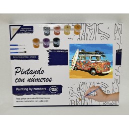 Pintar por numeros - Furgo Hippy surf
