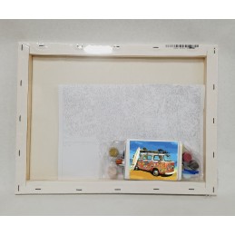 Pintar por numeros - Furgo Hippy surf - detalle contenido