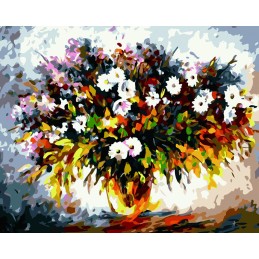 Pintando con números - Jarrón con flores