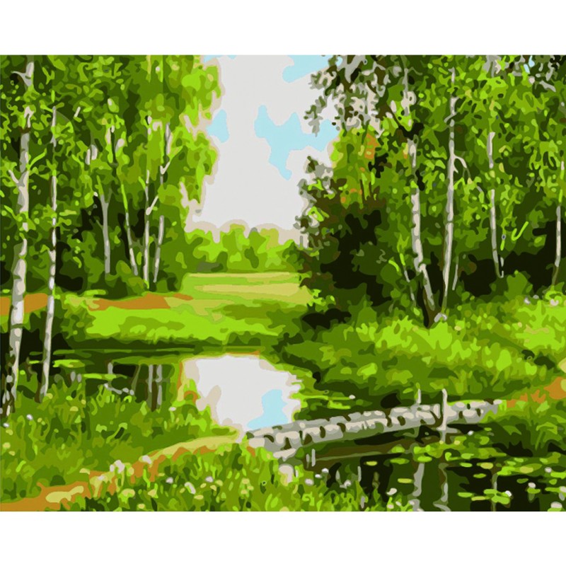 Pintar por números - Paisaje de estanque