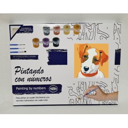 Colorear por números - Perro curioso