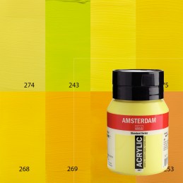 Pintura acrílica Amsterdam. Gama de amarillos. Paleta de colores