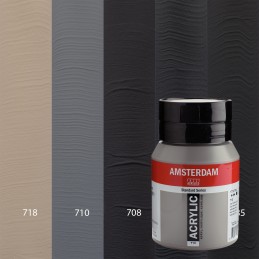 Pintura acrílica Amsterdam - gama de colores grises y negros