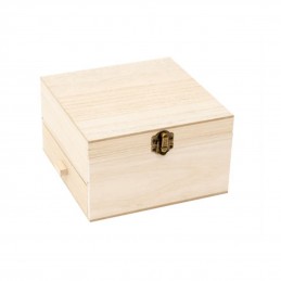 Caja de madera con cajones laterales