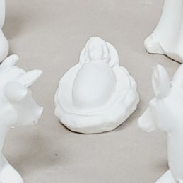 Detalle Niño Jesús y las caritas del Buey y Mula