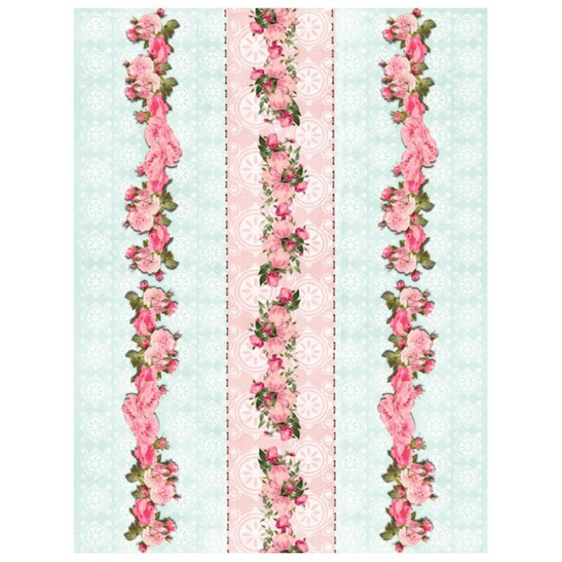 PAPEL DE ARROZ CADENCE GUIRNALDAS DE ROSAS 30x41 CM