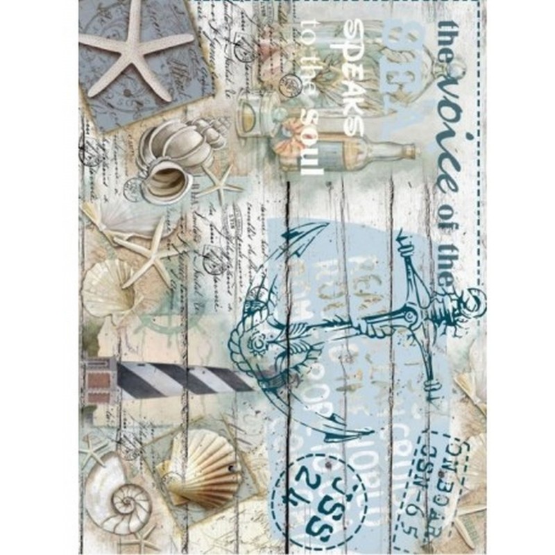 PAPEL DE ARROZ CADENCE MOTIVOS MARINOS 30x41 CM