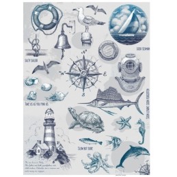 PAPEL DE ARROZ CADENCE MOTIVOS MARINOS 30x41 CM