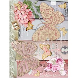 PAPEL DE ARROZ CADENCE MARIPOSAS DE ENCAJE 30x41 CM