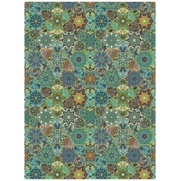 PAPEL DE ARROZ CADENCE MANDALA FLORES VERDES 30x41 CM