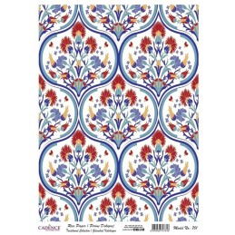 PAPEL DE ARROZ CADENCE GRECAS AZULES Y GRANATES 30x41 CM