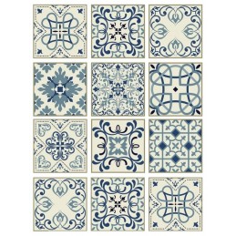 PAPEL DE ARROZ CADENCE GRECAS AZULES 30x41 CM