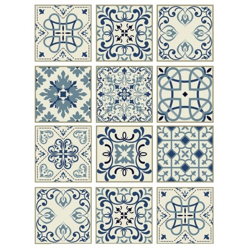 PAPEL DE ARROZ CADENCE GRECAS AZULES 30x41 CM