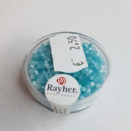 Abalorios Rayher glasstifte transparent para bisutería 2/2 mm. Color azul aguamarina