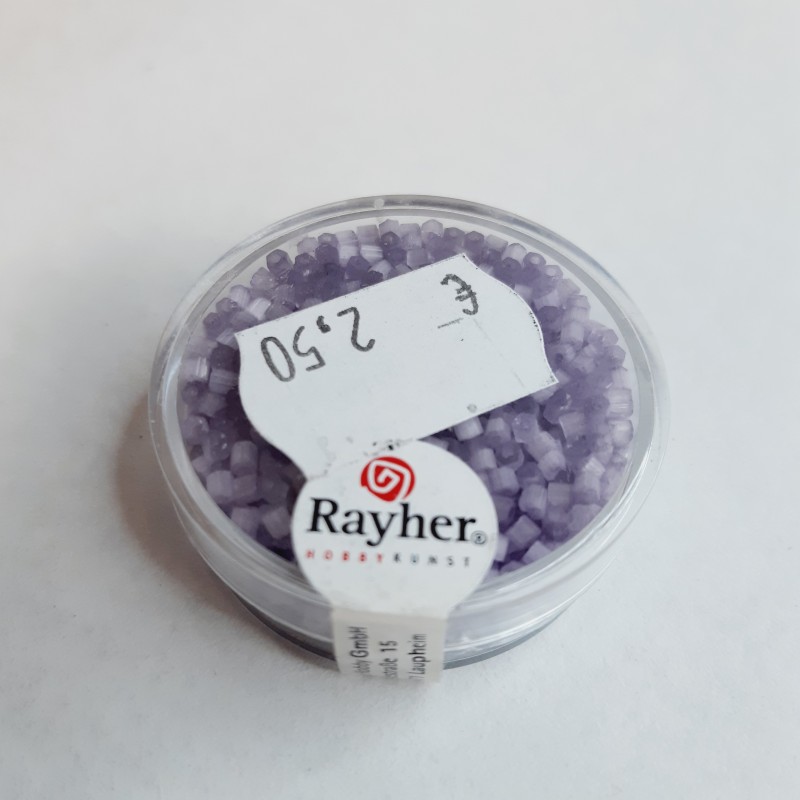 Abalorios Rayher glasstifte transparent para bisutería 2/2 mm. Color morado