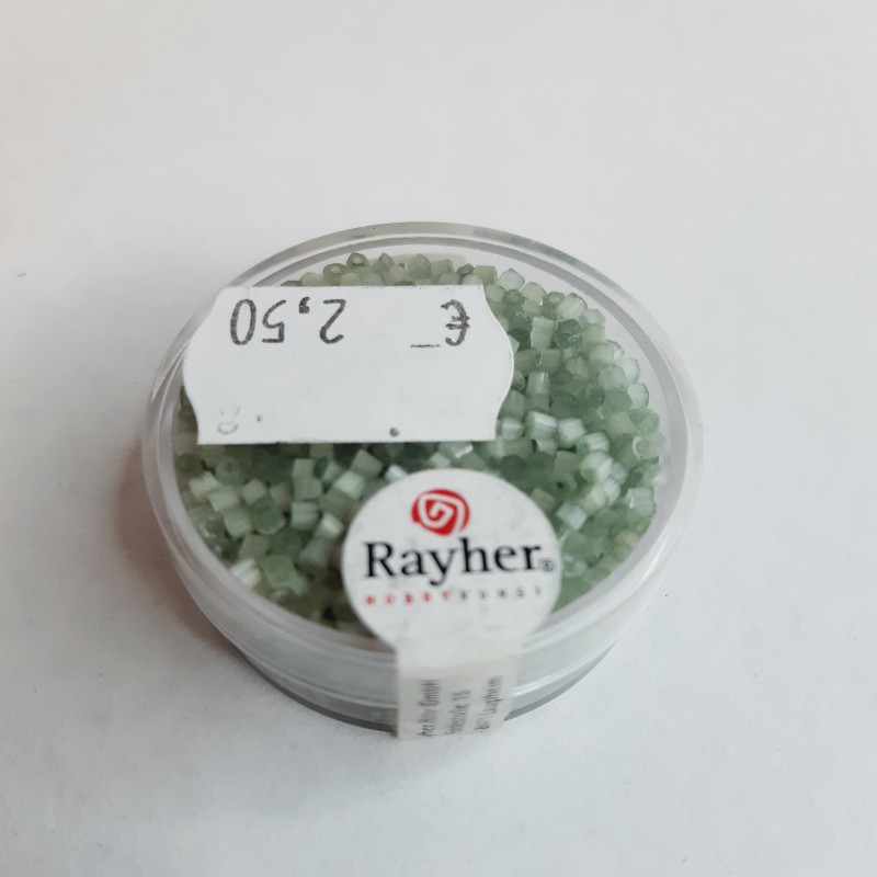 Abalorios Rayher glasstifte transparent para bisutería 2/2 mm. Color verde