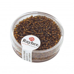 Abalorios para bisutería 2 mm. Color dorado oscuro.