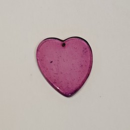 Colgante corazón malva mate traslúcido