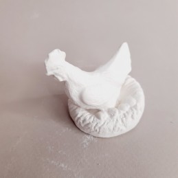 Figura de escayola de gallina ponedora para portal de Belén