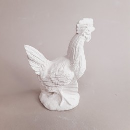 Figura de escayola de gallina plantada para portal de Belén