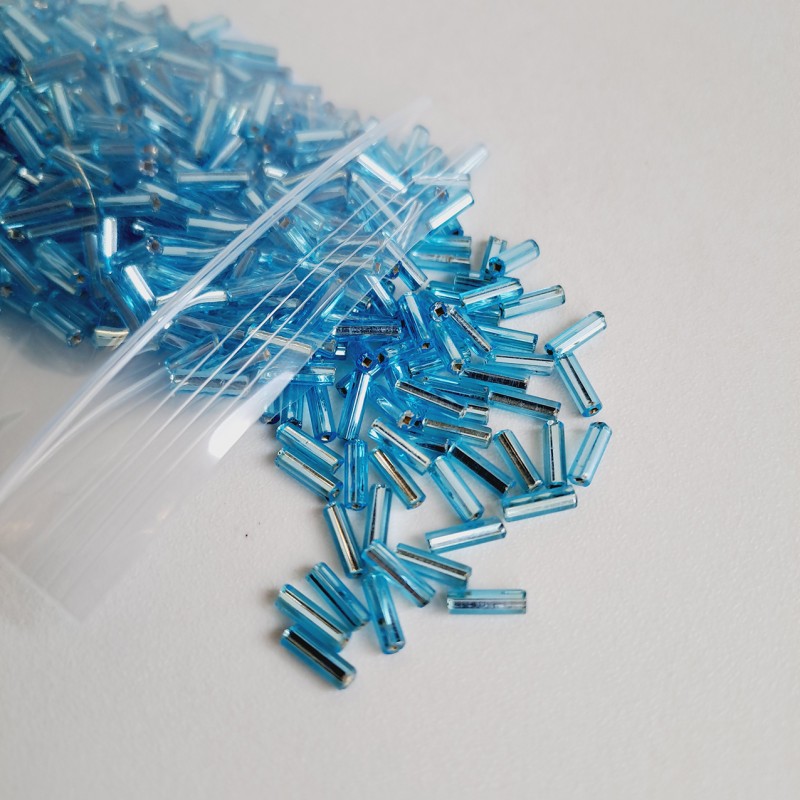 Abalorio Canutillo Azul turquesa 6 mm