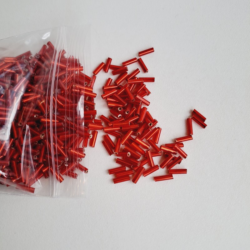 Abalorio Canutillo rojo intenso 6 mm