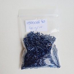 Abalorio Canutillo azul hematite 6 mm. Bolsa 40 gramos