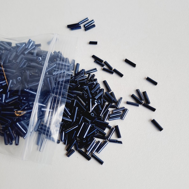 Abalorio Canutillo azul hematite 6 mm